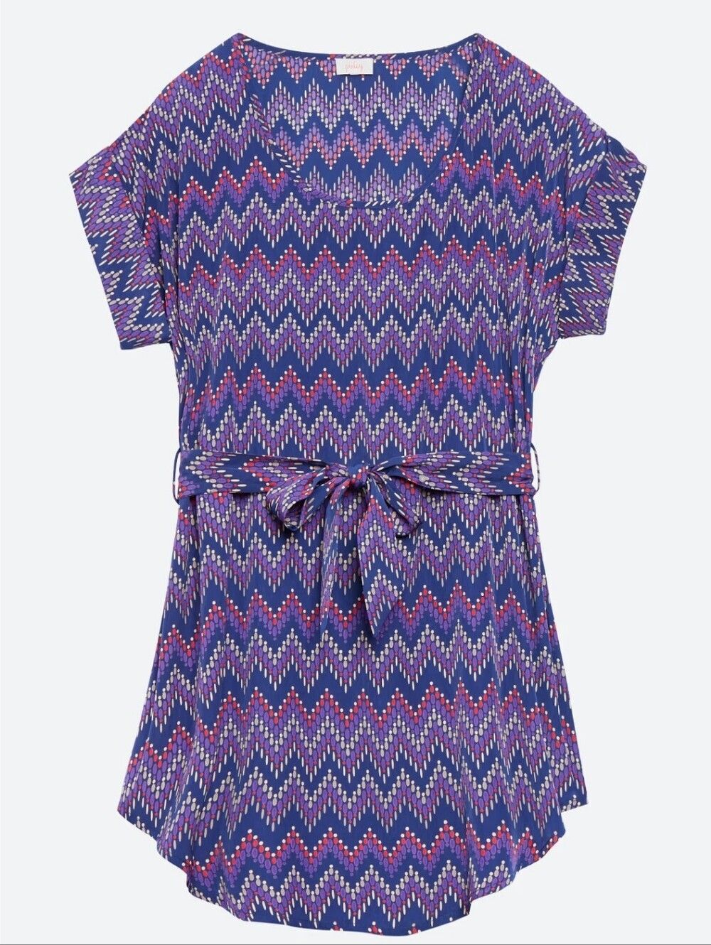 Pixley Large Purple Floral & Dot Mixed-Print Tunic